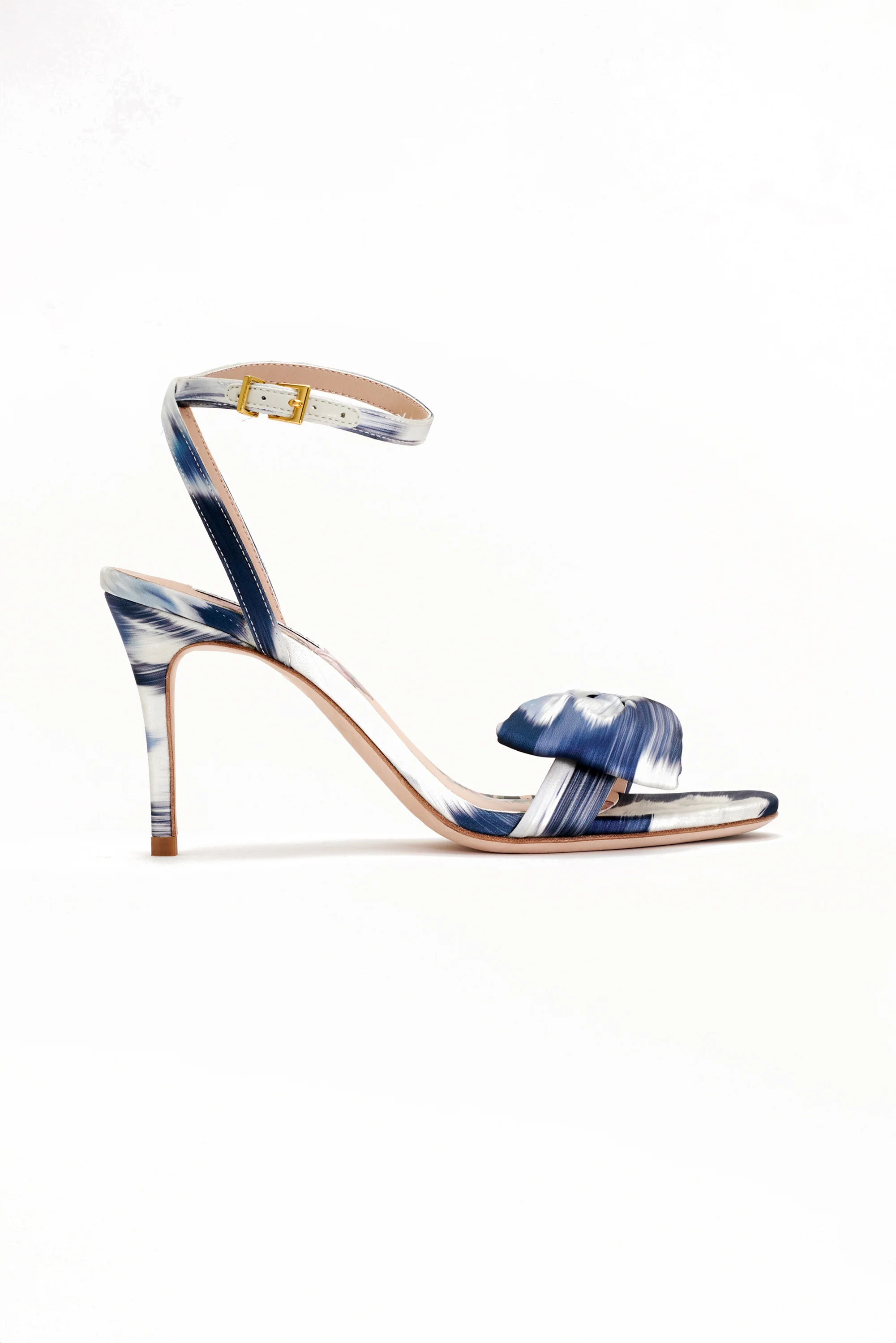 Chelsea Obi-Bow Open Toe - Blue Ikat Floral - Image 3